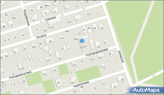 Warszawa, Pomarańczowa, 25/27, mapa Warszawy