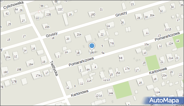 Warszawa, Pomarańczowa, 3/5, mapa Warszawy