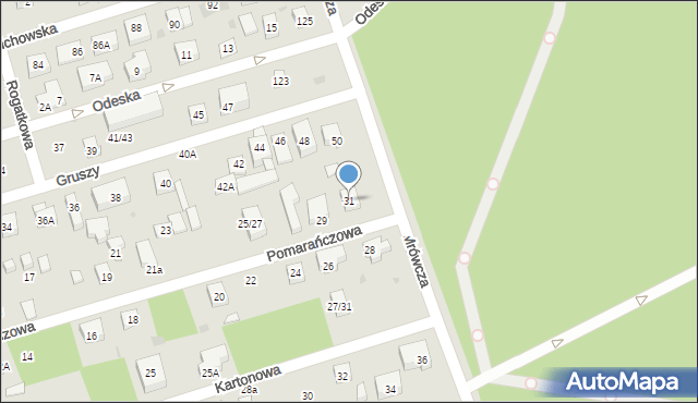 Warszawa, Pomarańczowa, 31, mapa Warszawy