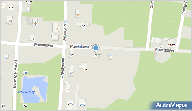 Warszawa, Powiatowa, 26, mapa Warszawy