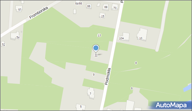 Warszawa, Podmokła, 11, mapa Warszawy