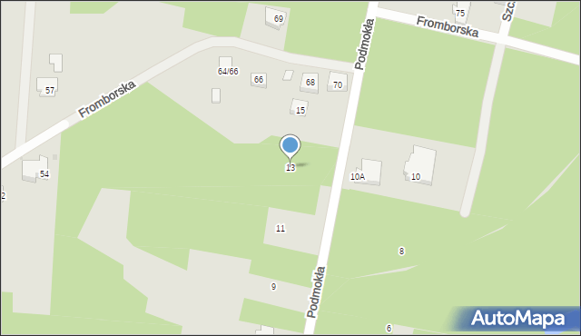 Warszawa, Podmokła, 13, mapa Warszawy