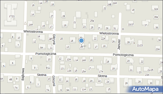 Warszawa, Pomologiczna, 15, mapa Warszawy