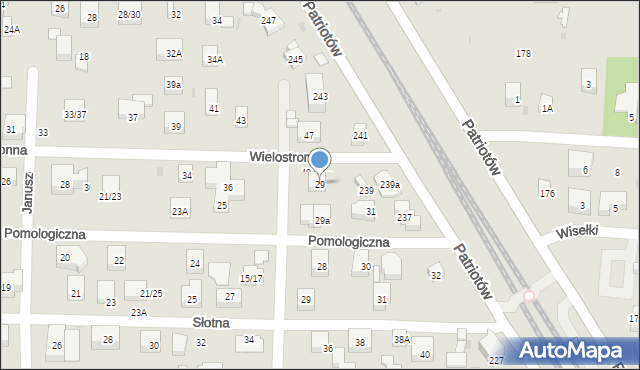 Warszawa, Pomologiczna, 29, mapa Warszawy