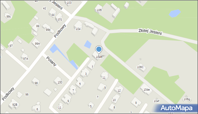 Warszawa, Podkowy, 104b, mapa Warszawy