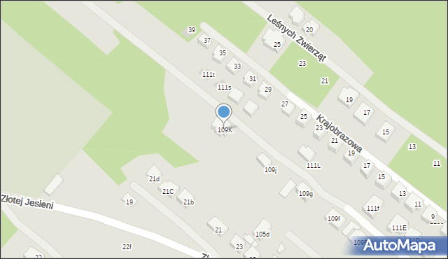 Warszawa, Podkowy, 109K, mapa Warszawy