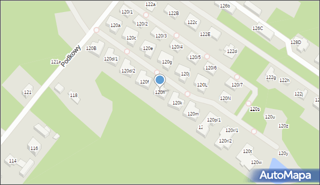 Warszawa, Podkowy, 120h, mapa Warszawy