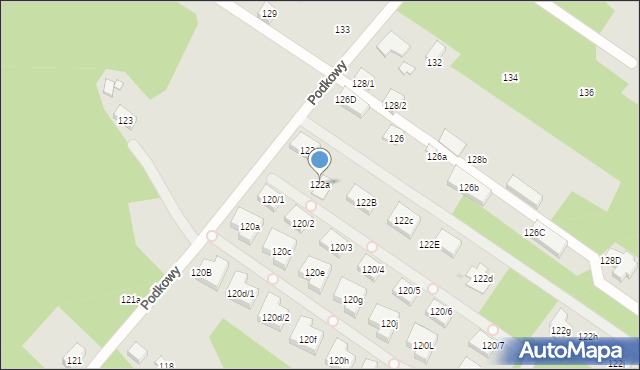 Warszawa, Podkowy, 122a, mapa Warszawy