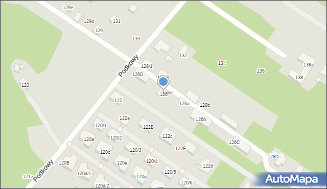 Warszawa, Podkowy, 126, mapa Warszawy