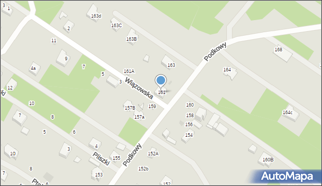 Warszawa, Podkowy, 161, mapa Warszawy