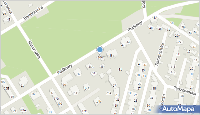 Warszawa, Podkowy, 36A, mapa Warszawy