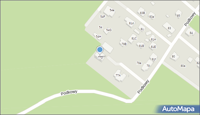 Warszawa, Podkowy, 77D, mapa Warszawy