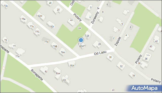 Warszawa, Podkowy, 92m, mapa Warszawy