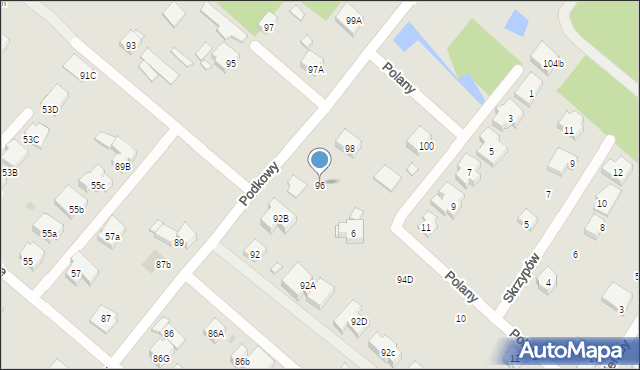 Warszawa, Podkowy, 96, mapa Warszawy