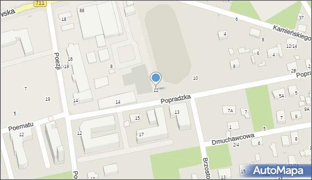 Warszawa, Popradzka, 12, mapa Warszawy