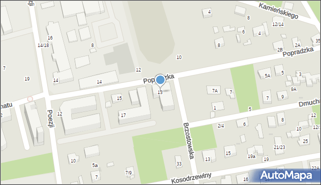Warszawa, Popradzka, 13, mapa Warszawy