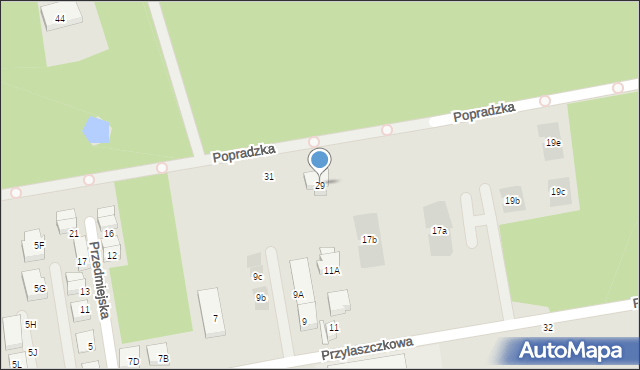 Warszawa, Popradzka, 29, mapa Warszawy