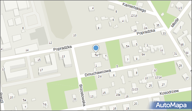 Warszawa, Popradzka, 7A, mapa Warszawy