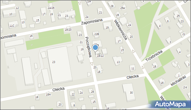 Warszawa, Początkowa, 22, mapa Warszawy