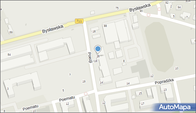 Warszawa, Poezji, 16, mapa Warszawy