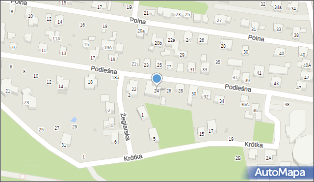 Warszawa, Podleśna, 24, mapa Warszawy