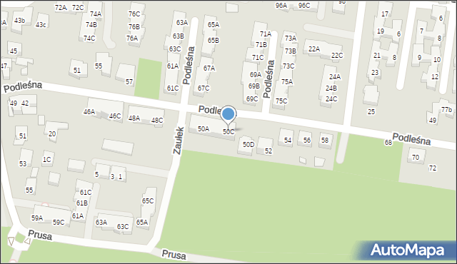 Warszawa, Podleśna, 50C, mapa Warszawy