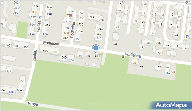 Warszawa, Podleśna, 58, mapa Warszawy