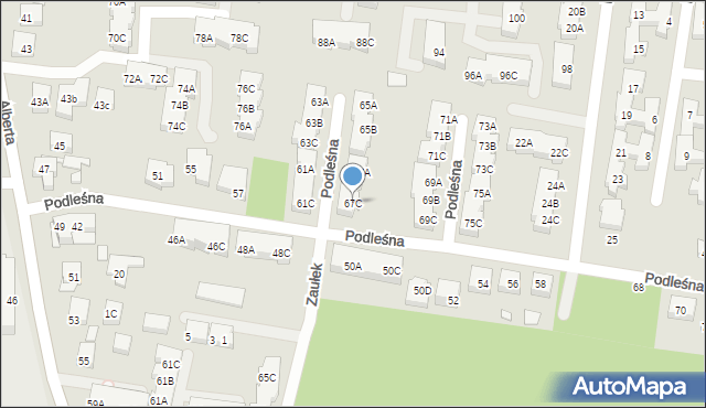 Warszawa, Podleśna, 67C, mapa Warszawy