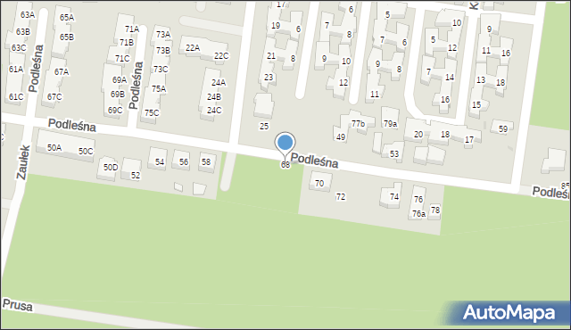 Warszawa, Podleśna, 68, mapa Warszawy