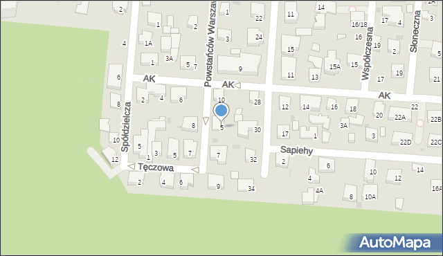 Warszawa, Powstańców Warszawy, 5, mapa Warszawy