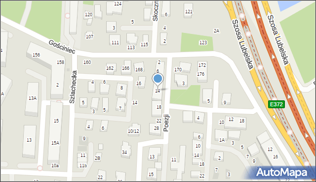 Warszawa, Poezji, 14, mapa Warszawy