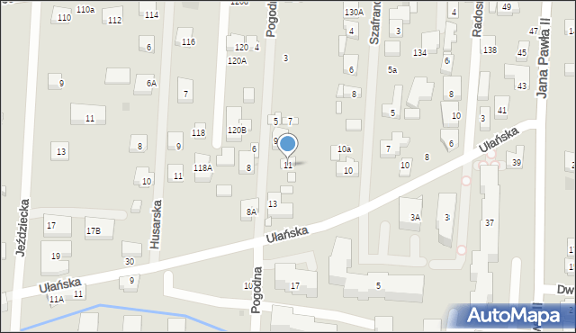 Warszawa, Pogodna, 11, mapa Warszawy