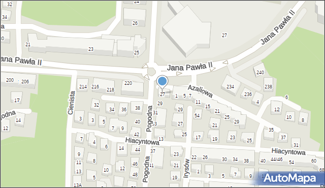 Warszawa, Pogodna, 27, mapa Warszawy