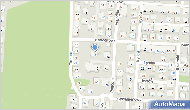 Warszawa, Pogodna, 56, mapa Warszawy