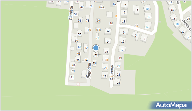 Warszawa, Pogodna, 73, mapa Warszawy