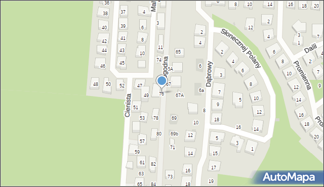 Warszawa, Pogodna, 76, mapa Warszawy