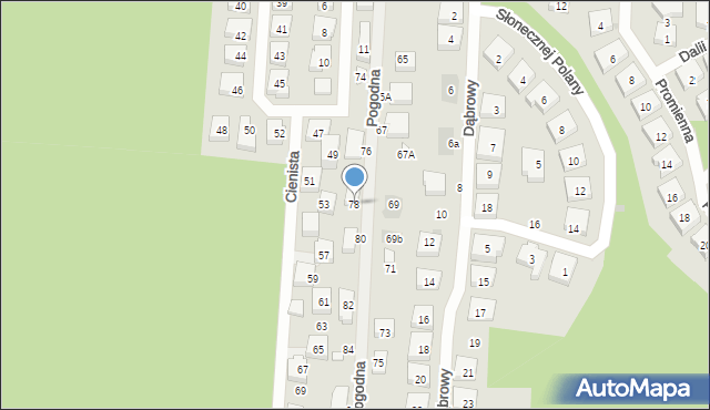 Warszawa, Pogodna, 78, mapa Warszawy