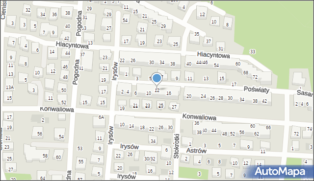 Warszawa, Poświaty, 12, mapa Warszawy