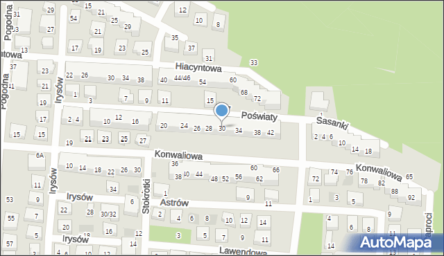 Warszawa, Poświaty, 30, mapa Warszawy