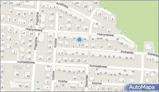 Warszawa, Poświaty, 7, mapa Warszawy