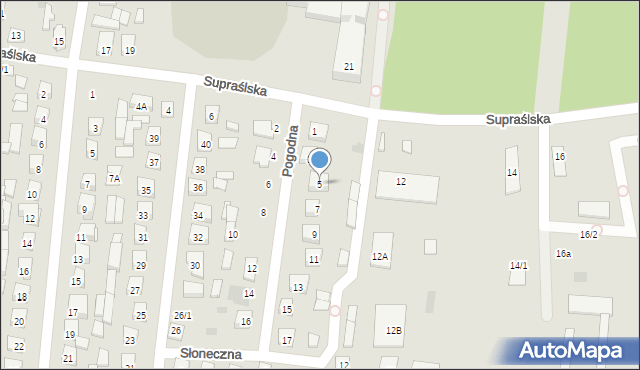 Wasilków, Pogodna, 5, mapa Wasilków