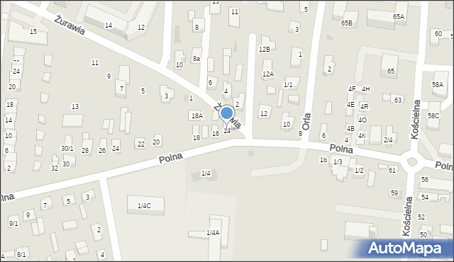 Wasilków, Polna, 14, mapa Wasilków