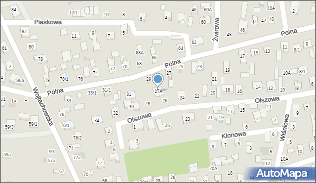 Wasilków, Polna, 27A, mapa Wasilków