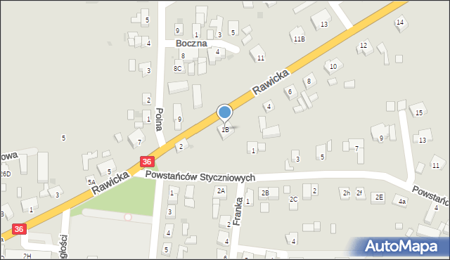 Wąsosz, Powstańców Styczniowych, 1B, mapa Wąsosz