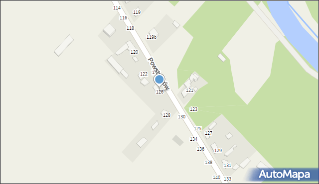 Wąsosz Górny, Powstańców, 126, mapa Wąsosz Górny