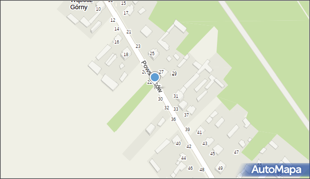 Wąsosz Górny, Powstańców, 28, mapa Wąsosz Górny