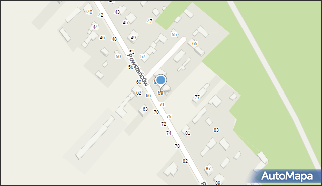 Wąsosz Górny, Powstańców, 69, mapa Wąsosz Górny