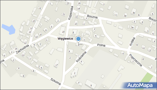 Węglewice, Polna, 2, mapa Węglewice
