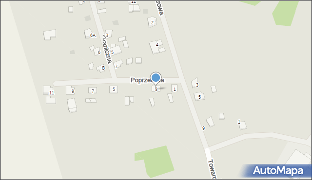 Węgorzewo, Poprzeczna, 3, mapa Węgorzewo