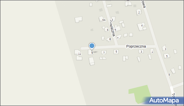 Węgorzewo, Poprzeczna, 9, mapa Węgorzewo